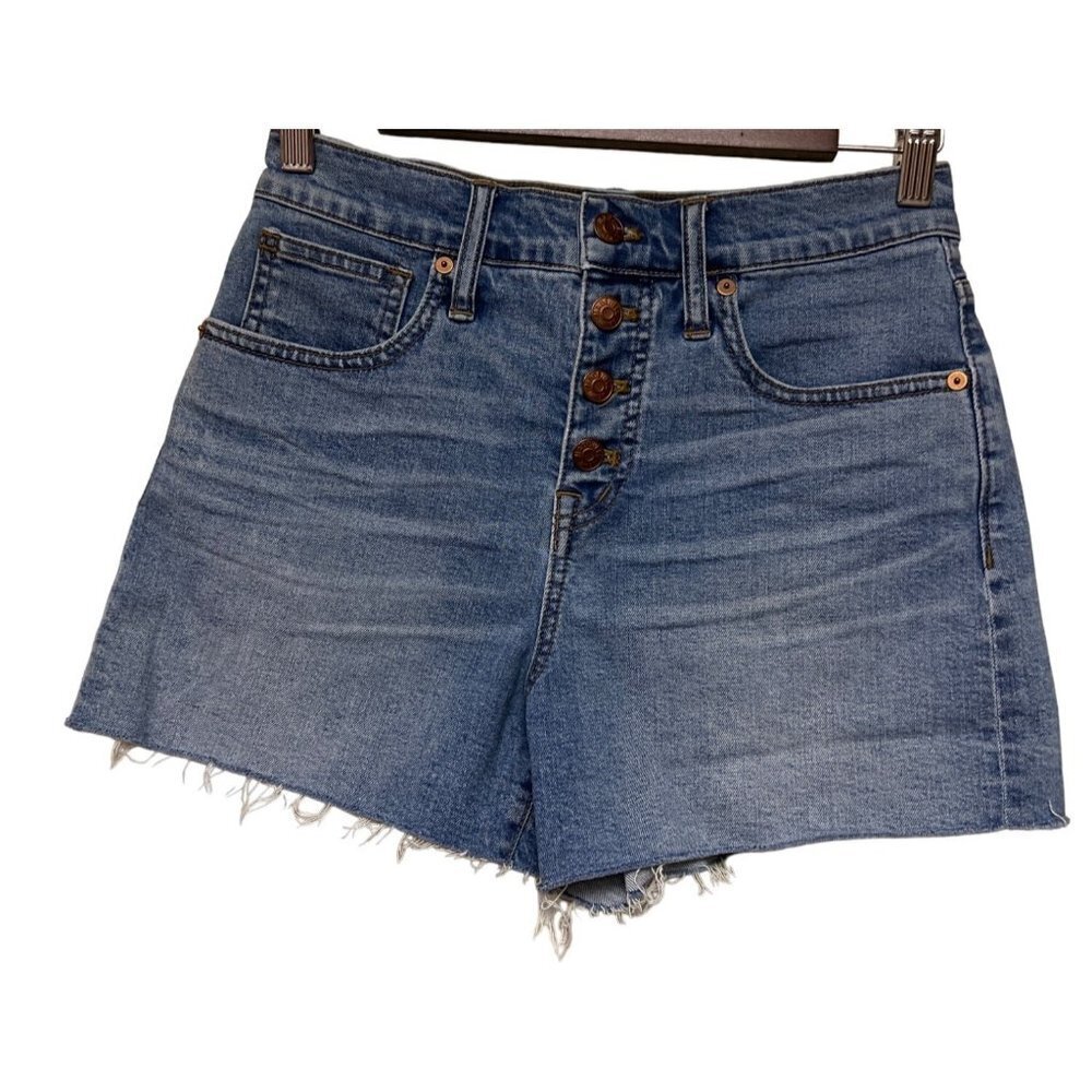 Madewell High Rise Button Fly Cut Off Denim Jean Shorts Women's Size 25